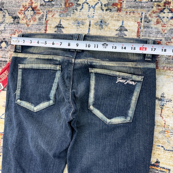 Women's Dark Embroidered Bootcut Jeans - size 30 Y2K - Picture 5 of 5